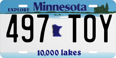 MN license plate 497TOY