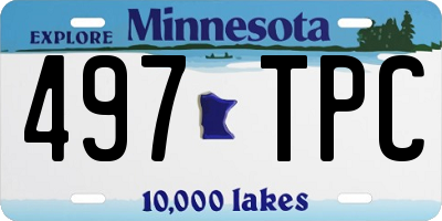 MN license plate 497TPC