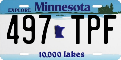 MN license plate 497TPF