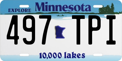 MN license plate 497TPI