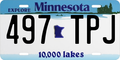 MN license plate 497TPJ