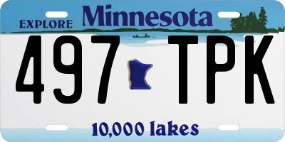 MN license plate 497TPK