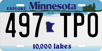MN license plate 497TPO