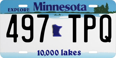 MN license plate 497TPQ