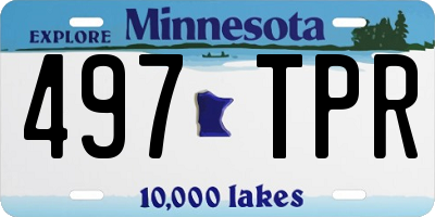 MN license plate 497TPR