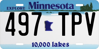 MN license plate 497TPV