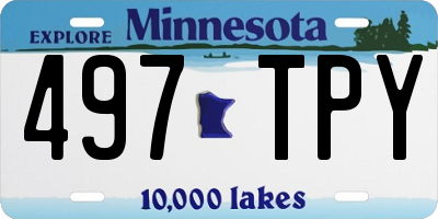 MN license plate 497TPY