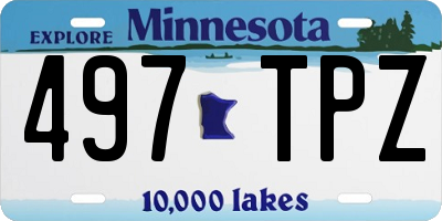 MN license plate 497TPZ