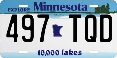 MN license plate 497TQD