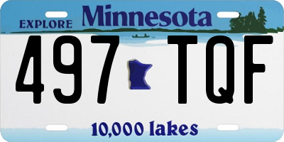 MN license plate 497TQF