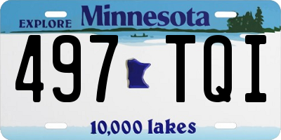 MN license plate 497TQI