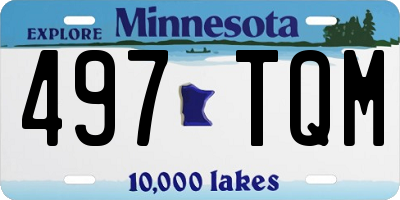 MN license plate 497TQM