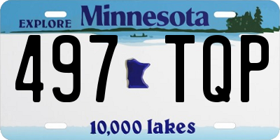 MN license plate 497TQP