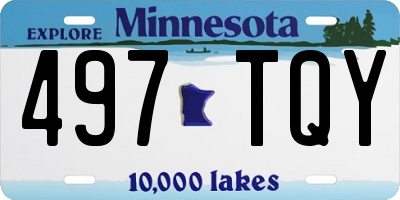 MN license plate 497TQY