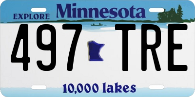 MN license plate 497TRE