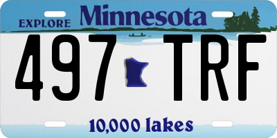 MN license plate 497TRF
