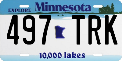 MN license plate 497TRK