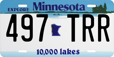 MN license plate 497TRR