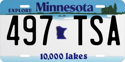 MN license plate 497TSA
