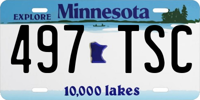 MN license plate 497TSC