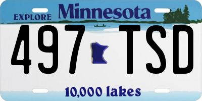 MN license plate 497TSD