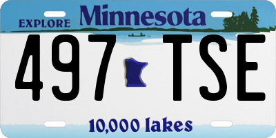 MN license plate 497TSE