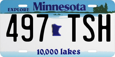 MN license plate 497TSH