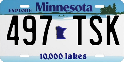 MN license plate 497TSK