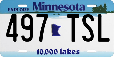 MN license plate 497TSL