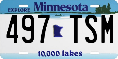 MN license plate 497TSM