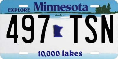 MN license plate 497TSN