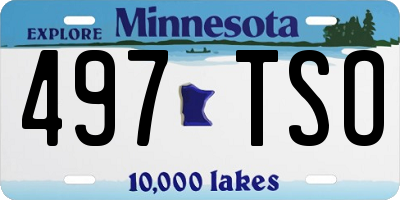 MN license plate 497TSO