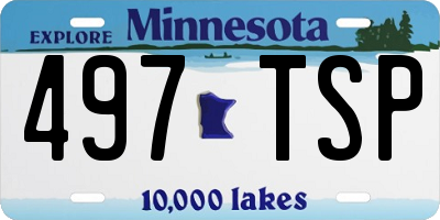 MN license plate 497TSP