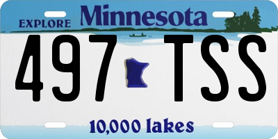 MN license plate 497TSS
