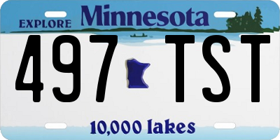 MN license plate 497TST