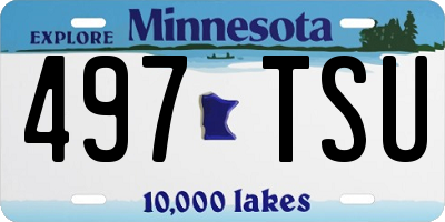 MN license plate 497TSU