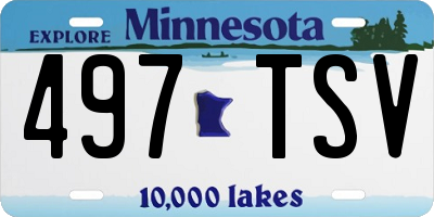 MN license plate 497TSV