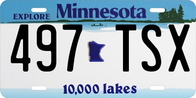 MN license plate 497TSX