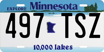 MN license plate 497TSZ