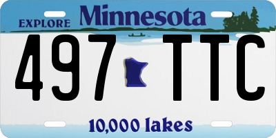 MN license plate 497TTC