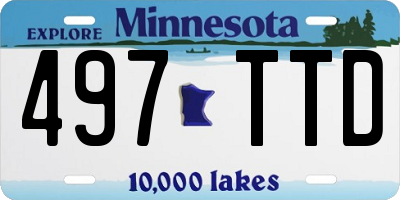 MN license plate 497TTD