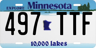 MN license plate 497TTF