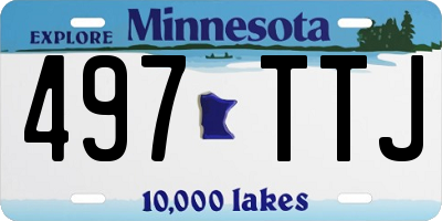 MN license plate 497TTJ