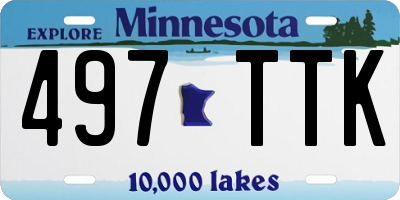 MN license plate 497TTK