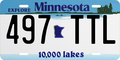 MN license plate 497TTL