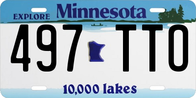 MN license plate 497TTO