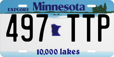 MN license plate 497TTP
