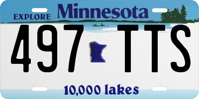 MN license plate 497TTS