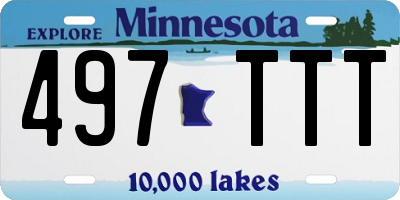 MN license plate 497TTT
