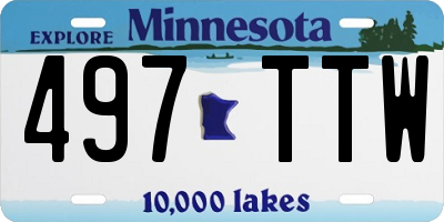 MN license plate 497TTW